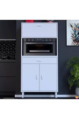 Avelin Kapaklı Mini/Midi Fırın Dolabı 75 cm Beyaz Çok Fonksiyonlu 75x163,4x32,5 cm Mutfak Dolabı