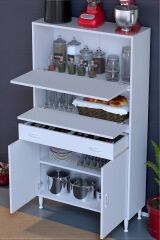 Solaira 90 cm Genişlik Kapaklı Mutfak Dolabı 4 Kapaklı, Çekmeceli Çok Amaçlı Mutfak/Banyo Dolabı