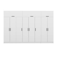 Minar Kale 8 Kapaklı 2 Çekmeceli Dolap Ve Yüklük Beyaz