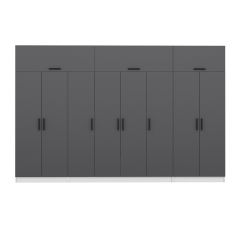 Minar Kale 8 Kapaklı 2 Çekmeceli Dolap Ve Yüklük Beyaz Antrasit