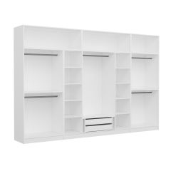 Minar Kale 8 Kapaklı 2 Çekmeceli Dolap Ve Yüklük Beyaz Antrasit