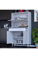 Solaira 100 cm Genişlik Kapaklı Mutfak Dolabı 4 Kapaklı, Çekmeceli Çok Amaçlı Mutfak/Banyo Dolabı