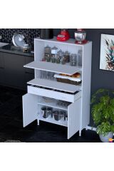 Solaira 100 cm Genişlik Kapaklı Mutfak Dolabı 4 Kapaklı, Çekmeceli Çok Amaçlı Mutfak/Banyo Dolabı