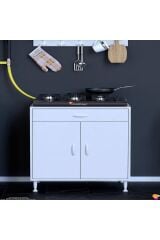 Nehir 70 cm Mutfak Dolabı Çok Amaçlı Ankastre Set Ocak Dolabı 70x88x48 cm Raflı 2 Bölmeli Dolap