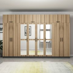 Minar Kale 8 Kapaklı 4 Aynalı 2 Ç Dolap Ve Yüklük Antrasit Dore