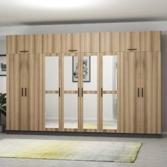 Minar Kale 8 Kapaklı 4 Aynalı 2 Ç Dolap Ve Yüklük Antrasit Dore