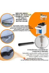 Asya Beyaz Set Ocak Altı 65 cm Tüp Hazneli Mutfak Dolabı 65x88x56 cm Baharat Raflı Dolap