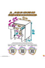 Valya Çekmeceli Beyaz 75 cm Genişlikte Mutfak Dolabı Ocak Alanlı 2 Bölmeli 75x88x56 cm Dolap