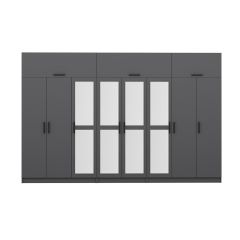 Minar Kale 8 Kapaklı 4 Aynalı 4 Ç Dolap Ve Yüklük Antrasit