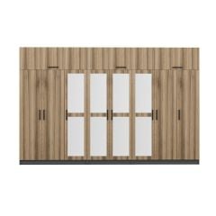 Minar Kale 8 Kapaklı 4 Aynalı 4 Ç Dolap Ve Yüklük Antrasit Dore