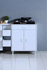 Nıvera 65 cm Mutfak Dolabı Beyaz Ankastre 65x88x56 cm Ocak Dolabı Tüp Gizleyici Kapaklı Dolap