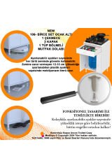 Nıvera 65 cm Mutfak Dolabı Beyaz Ankastre 65x88x56 cm Ocak Dolabı Tüp Gizleyici Kapaklı Dolap