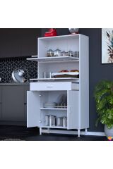 Solaira 75 cm Genişlik Kapaklı Mutfak Dolabı 4 Kapaklı, Çekmeceli Çok Amaçlı Mutfak/Banyo Dolabı