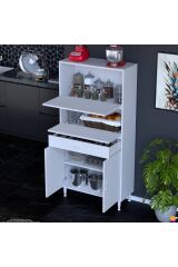Solaira 75 cm Genişlik Kapaklı Mutfak Dolabı 4 Kapaklı, Çekmeceli Çok Amaçlı Mutfak/Banyo Dolabı