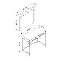 Sane Makyaj Masası Işıklı Aynalı Set 3