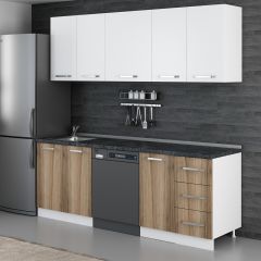 Minar 220 Cm Mutfak Dolabı Beyaz Dore 220-D11