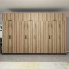 Minar Kale 8 Kapaklı 4 Çekmeceli Dolap Ve Yüklük Antrasit Dore