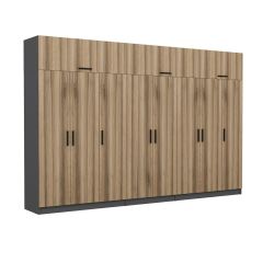 Minar Kale 8 Kapaklı 4 Çekmeceli Dolap Ve Yüklük Antrasit Dore