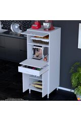 Serale 4 Kapaklı 56 cm Derinlikte Dolap Mutfak Fırın Dolabı 60x162,4x56 cm Modüler Beyaz Dolap