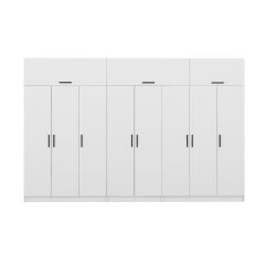 Minar Kale 8 Kapaklı 4 Çekmeceli Dolap Ve Yüklük Beyaz