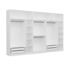 Minar Kale 8 Kapaklı 4 Çekmeceli Dolap Ve Yüklük Beyaz