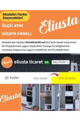 Luno 3 Kapaklı Modüler Dolap Fırın Dolabı 60x185,9x56 cm Geniş Kapasiteli Saklama Dolabı