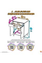 Nıvera 60 cm Mutfak Dolabı Beyaz Ankastre 60x88x56 cm Ocak Dolabı Tüp Gizleyici Kapaklı Dolap