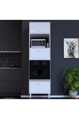 Viramo Mikrodalga/Ankastre Fırın Dolabı 3 Kapaklı Depolama Alanlı 60x217x56 cm Modüler Dolap