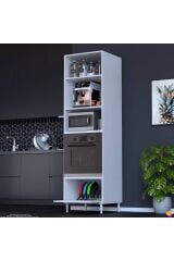 Viramo Mikrodalga/Ankastre Fırın Dolabı 1 Kapaklı Depolama Alanlı 60x217x56 cm Modüler Dolap