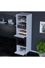Viramo Mikrodalga/Ankastre Fırın Dolabı 2 Kapaklı Depolama Alanlı 60x217x56 cm Modüler Dolap