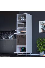 Viramo Mikrodalga/Ankastre Fırın Dolabı 2 Kapaklı Depolama Alanlı 60x217x56 cm Modüler Dolap