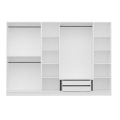 Minar Kale 6 Bölmeli 2 Çekmeceli Giyinme Dolabı Beyaz