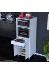 Serale 2 Kapaklı 56 cm Derinlikte Dolap Mutfak Fırın Dolabı 60x162,4x56 cm Modüler Beyaz Dolap