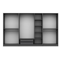 Minar Kale 7 Bölmeli 2 Çekmeceli Giyinme Dolabı Antrasit