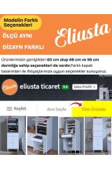 Serale 3 Kapaklı 56 cm Derinlikte Dolap Mutfak Fırın Dolabı 60x162,4x56 cm Modüler Beyaz Dolap