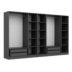 Minar Kale 7 Bölmeli 4 Çekmeceli Giyinme Dolabı Antrasit