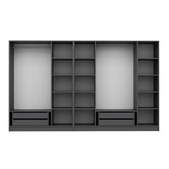 Minar Kale 7 Bölmeli 4 Çekmeceli Giyinme Dolabı Antrasit