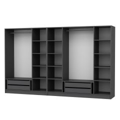 Minar Kale 7 Bölmeli 4 Çekmeceli Giyinme Dolabı Antrasit