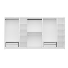 Minar Kale 8 Bölmeli 4 Çekmeceli Giyinme Dolabı Beyaz