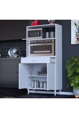 Lunera G:70 cm Beyaz Mutfak Dolabı Çok Amaçlı Açık Bölmeli Fırın Mutfak Dolabı 70x163,4x32,5 cm