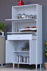 Solaira 70 cm Genişlik Kapaklı Mutfak Dolabı 4 Kapaklı, Çekmeceli Çok Amaçlı Mutfak/Banyo Dolabı