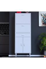 Solaira 60 cm Genişlik Kapaklı Mutfak Dolabı 4 Kapaklı, Çekmeceli Çok Amaçlı Mutfak/Banyo Dolabı