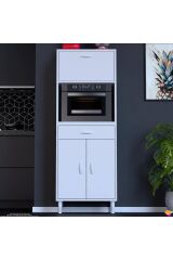 Avelin Kapaklı Mini/Midi Fırın Dolabı 65 cm Beyaz Çok Fonksiyonlu 65x163,4x32,5 cm Mutfak Dolabı