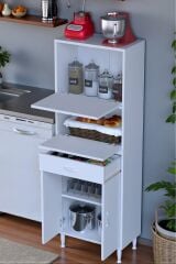 Solaira 65 cm Genişlik Kapaklı Mutfak Dolabı 4 Kapaklı, Çekmeceli Çok Amaçlı Mutfak/Banyo Dolabı