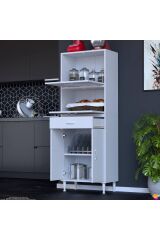 Solaira 65 cm Genişlik Kapaklı Mutfak Dolabı 4 Kapaklı, Çekmeceli Çok Amaçlı Mutfak/Banyo Dolabı