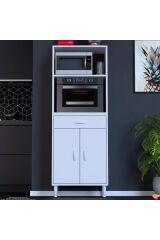 Lunera G:65 cm Beyaz Mutfak Dolabı Çok Amaçlı Açık Bölmeli Fırın Mutfak Dolabı 65x163,4x32,5 cm