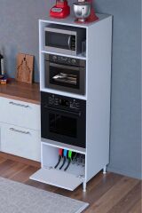 Luno 1 Kapaklı Modüler Dolap Fırın Dolabı 60x185,9x56 cm Geniş Kapasiteli Saklama Dolabı