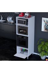 Luno 1 Kapaklı Modüler Dolap Fırın Dolabı 60x185,9x56 cm Geniş Kapasiteli Saklama Dolabı