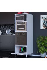 Luno 1 Kapaklı Modüler Dolap Fırın Dolabı 60x185,9x56 cm Geniş Kapasiteli Saklama Dolabı