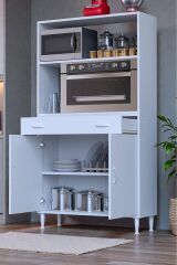 Lunera G:100 cm Beyaz Mutfak Dolabı Çok Amaçlı Açık Bölmeli Fırın Mutfak Dolabı 100x163,4x32,5 cm